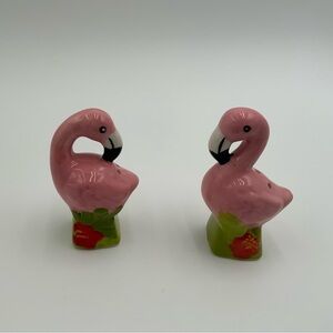 Novelty Pair Pink Flamingos Standing Salt & Pepper Shakers Size 3” New